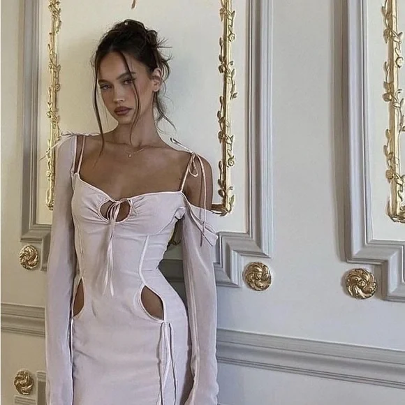 HOUSE OF CB 'Ophelia' Crystal Cutout Midi Dress NWOT - Picture 5 of 13